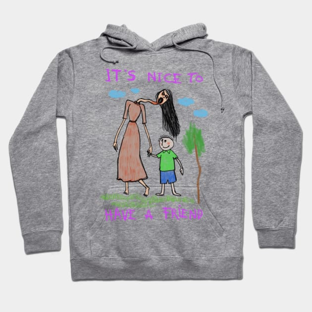 Chilling Innocence: Horror Creepy Children Drawing Hoodie by Holymayo Tee